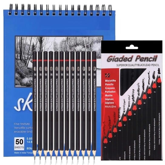 Click to enlarge Corslet Set of 13 Drawing Kit 12 pc Drawing Pencils Set Sketch Pencil Shading Sketching