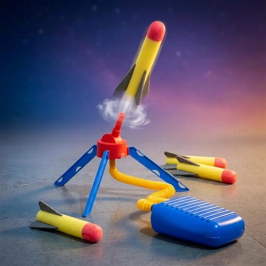 Lefan Air Powered Flying Rocket Toy for Kids, No Batteries Required