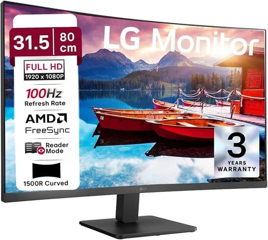 LG 32MR50C 80 cm (31.5 Inch) Full HD Curved (1920x1080) VA PC Monitor
