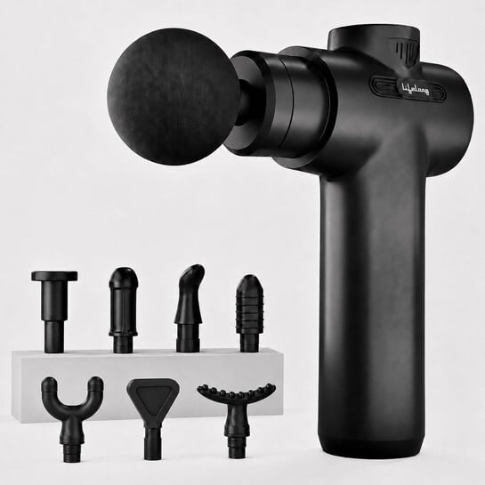 Lifelong Percussion Massage Gun @ ₹849 Only | 6 Speeds + 8 Massage Heads | Cordless!