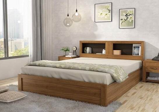Spacewood Blaze Bed | King Size (78 X 72) Engineered Wood Bed with Box Storage