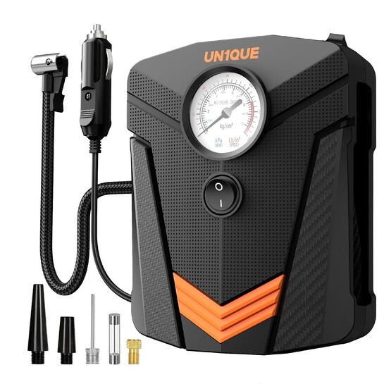 Click to enlarge UN1QUE Tyre Inflator for Car, 150PSI Car Air Pump, 12V DC Portable Air Compressor