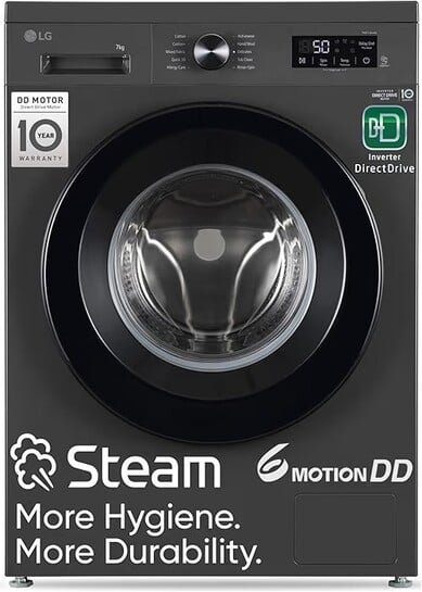 Click to enlarge LG 7 Kg, 5 Star, DD Technology, Steam Wash, 6 Motion DD, Fully-Automatic Front Load Washing Machine