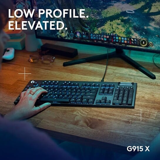 Click to enlarge Logitech G915 X Low-Profile Wired Mechanical Gaming Keyboard