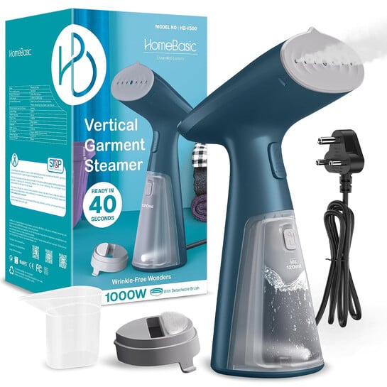 HomeBasic 1000W Garment Steamer @ ₹2,279 | 66% OFF + Extra 5% Coupon | Limited Deal!