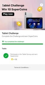 Flipkart tablet challenge win 10 super coins