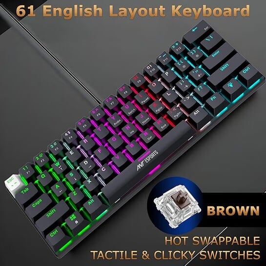 Ant Esports 60% Wired Mechanical Gaming Keyboard Mouse Combo @ 1,329₹