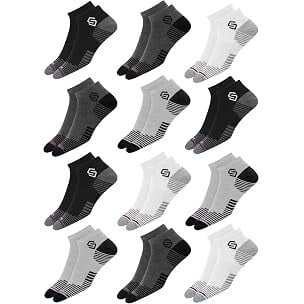 SWAGR 12 Pairs Sports Cotton Ankle Length Socks for Men, Pack of 12., Assorted