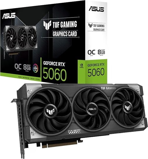 ASUS TUF Gaming GeForce RTX 5060 8GB GDDR7 OC Edition Video Card TUF-RTX5060-O8G-GAMING