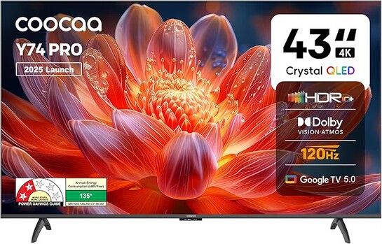 Click to enlarge coocaa 108 cm (43 inch) Frameless QLED Ultra Smart Google TV 43Y74 Pro