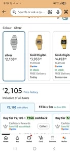 MRP Error: Casio Women's vintage watch at Rs.2105