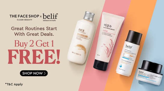 The Face Shop x belif – Buy 2 Get 1 Free