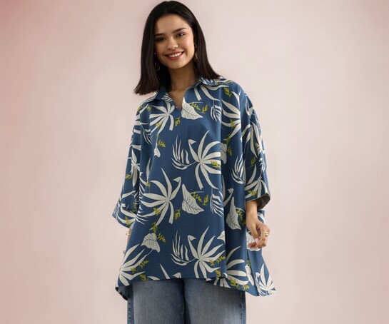 Libas Women's Pure Cotton Floral Printed A-Line Kurta Set