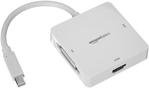 Amazon Basics AmazonBasics Mini DisplayPort to HDMI/DVI/VGA Adapter - White, 5-Pack
