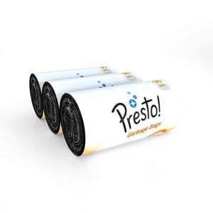 Click to enlarge Amazon Brand - Presto! Garbage Bags | Medium | 90 Count | 30 Bags X 3 Rolls | 19 X 21 Inches | For Dry & Wet Waste | Black