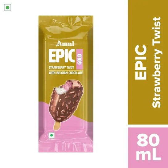 Zepto - Amul Epic Strawberry Twist Gold Ice Cream Stick 1 pc (80 ml)