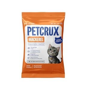 [Apply 3% Coupon] Petcrux Dry Kitten Food | Mackerel Flavor | Omega 3 & 6 + Taurine | 50g Trial Pack
