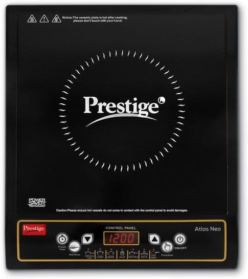 Click to enlarge Prestige 1200 W Induction Cooktop Push Button (Black, Atlas Neo)