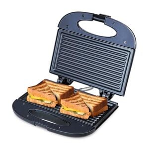Bajaj New SWX 400 2-Slice Sandwich Grill Toaster | Non-Stick Coating Plates | Buckle Clip Handle | 1 Year Product Warranty Black