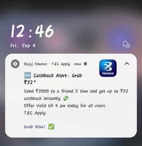 Bajaj upi: send 3k 3 times get upto rs 32*