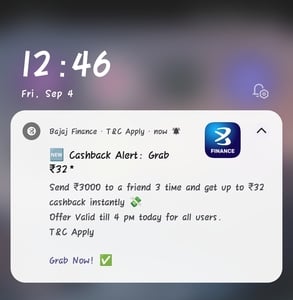 Bajaj upi: send 3k 3 times get upto 32.