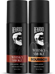 BEARDO Whisky Smoke & Bourbon Body Spray | Long Lasting Deo Sprays Combo Deodorant Deodorant Spray - For Men (270 ml, Pack of 2)