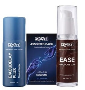Blinkit: My Soul Adult Store Set – Ultra Thin Condoms, Delay Spray & Chocolate Lube