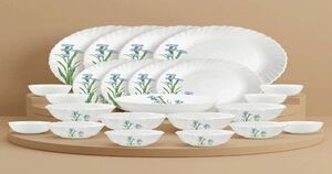 Check out La Opala Novo Opalware Dinner Set (21 Pieces, Blue Florets) ( only till 12 am today)