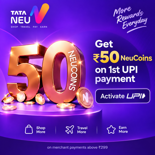 Tata Neu: Get ₹50 NeuCoins on 1st UPI Payment