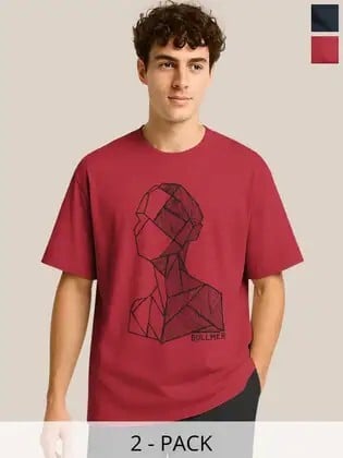 Bullmer Tshirts Pack of 2 upto 87% off starting From Rs.384