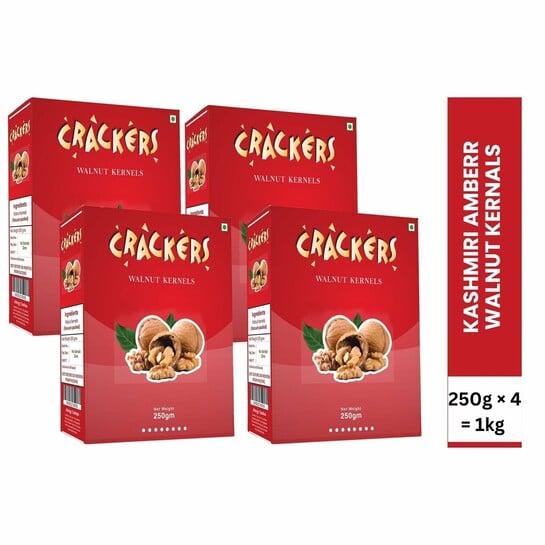 Go Kashmiri Walnuts Kernels 1 Kg Light Amber Halves @ Rs. 719/-
