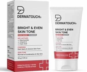 DERMATOUCH Bright & Even Tone with Niacinamide, Vitamin E and Kojic Acid Men & Women All Skin Types Face Wash