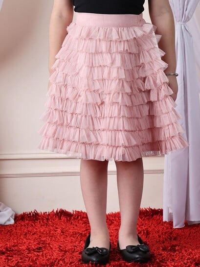 Buy NEUDIS Girls Layered Flared Skirt - Skirts for Girls 31810603 | Myntra