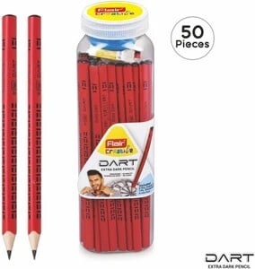 Flair Creative Dart Pencil Pack of 50 Pencil (Set of 3x50, Red)