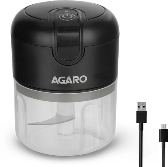 Click to enlarge AGARO Elite Rechargeable Mini Electric Chopper, 250 Ml, One Touch...more