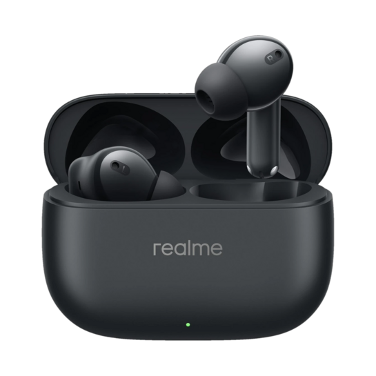 Click to enlarge realme Buds T310 with 12.4mm Driver, 46dB ANC, Spatial Audio and upto 40 hours Playback Bluetooth Headset (Vibrant Black, True Wireless)