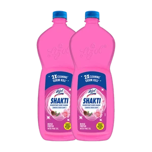 Lizol Shakti Disinfectant Surface Cleaner,& Floor, Bathroom, Kitchen,Tile, Not Phenyl Rose Fresh (2 x 900 ml)