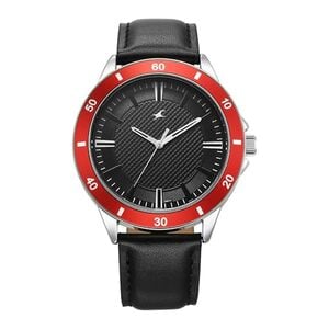 Fastrack Stunners X Special Edition Quartz Black Dial Leather Analog Watch for Men