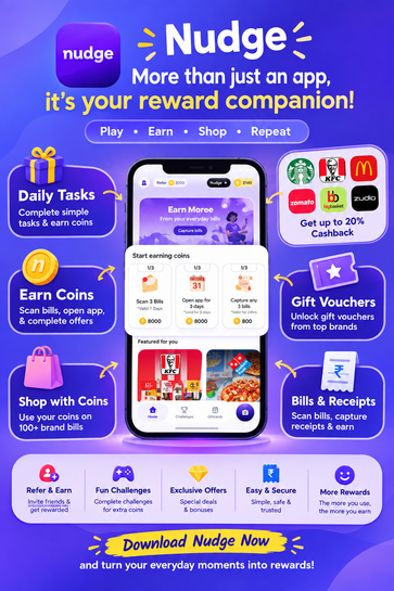 Nudge – Rewards App Earn Cashback, Coins & Gift Vouchers