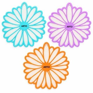 Floral Shaped Silicone Drink Coasters, Set of 3