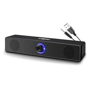 FRONTECH 1.0 USB Powered Multimedia Speakers with RGB Lights, 10W Output Power, AUX/USB Connectivity, for Laptop, PC, Mobile, Volume Control (SPK-0008, Black)