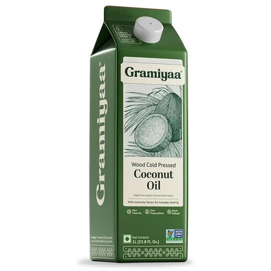 Zepto : Gramiya Coconut Wood Cold Pressed Oil 1L (Location Specific)
