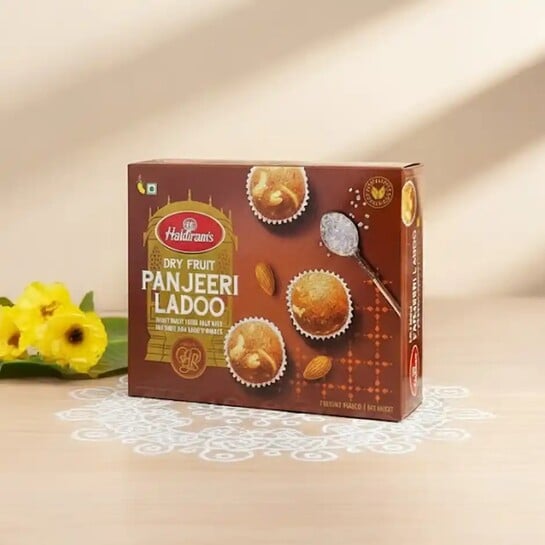 Zepto - Haldiram's Mithas Dry Fruit Panjeeri Ladoo 1 pack (400 g) @105, Besan Laddo 400gm @106 & Cheezi Balls @15