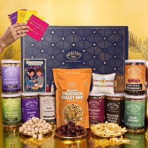 Healthy Treat Grand Rakhi Gift Hamper | Rakhi's gift for Brother and Sister | The Ultimate Assorted Raksha Bandhan Gift Hampers Deal
