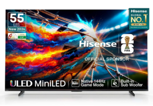 Hisense 139 cm (55 Inches) ULED MiniLED Smart AI TV | 144Hz Game Mode | 61W Speakers (Built-in Subwoofer) | World Fastest TV OS - VIDAA | 55E8S (Black)