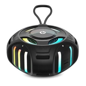 HP S305 Wireless Bluetooth Speaker (A20QDAA) | RGB LED Lights | Bluetooth 5.3 | IPX7 Waterproof | 20-Hour Playtime | Built-in Mic | USB-C Charging | Volume Control | Portable | Black (Black) (A20QDAA)
