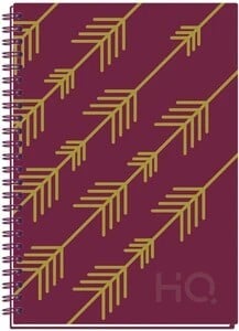 NAVNEET HQ Case Bount Corporate Edge Book (A5 Size) - Foil A5 Notebook Single Line 192 Pages (Burgendy)
