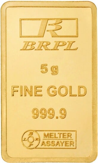 BRPL 24 (9999) K 5 g Gold Bar, Extra 4% off auto applied, Effective 15336/gram