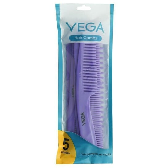 Vega Plastic Violet Hair Comb Set Pack of 5 for ₹49