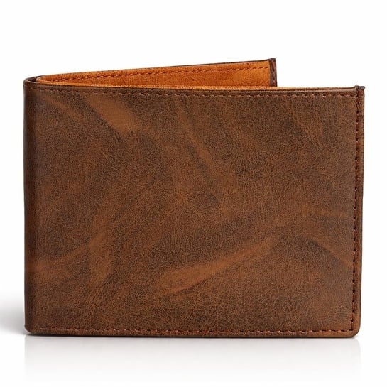 VEMILIO Double Zipper PU Leather Wallet for Men | 3 Card Slots | 2 Secret Compartments | Coin Pocket